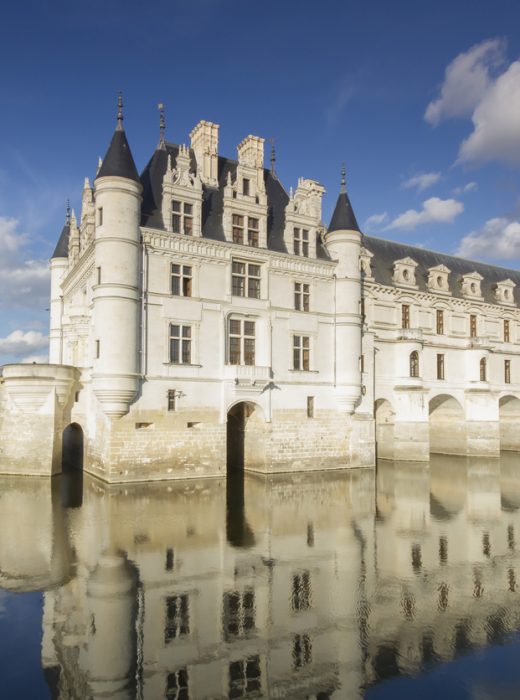 Chenonceaux, Indre-et-Loire, France - July 5, 2012: The Chateau de Chenonceau near the village of Chenonceaux on a sunny day.